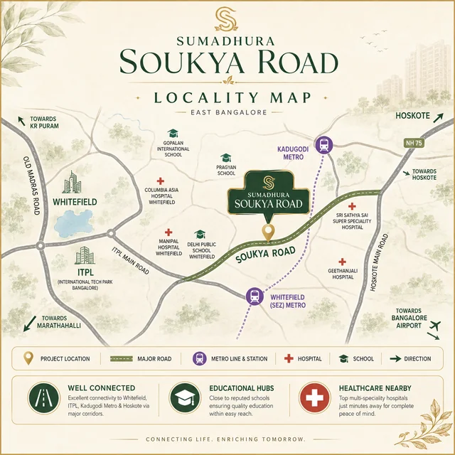 Sumadhura Soukya Road location map - Whitefield, East Bengaluru